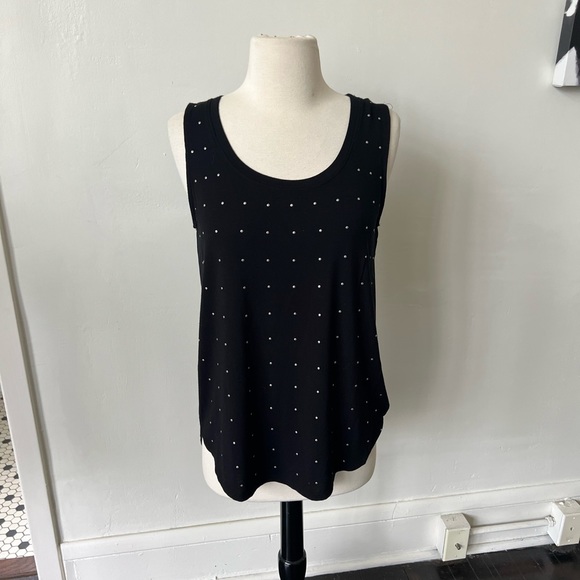 F21 Black Studded Sheer Blouse - Picture 2 of 8